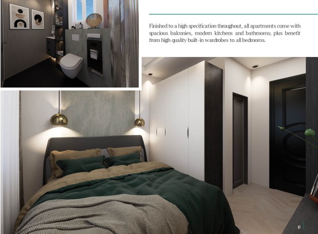 Bedrooms feature built-in wardrobes, designer lighting and soft, calming palettes.