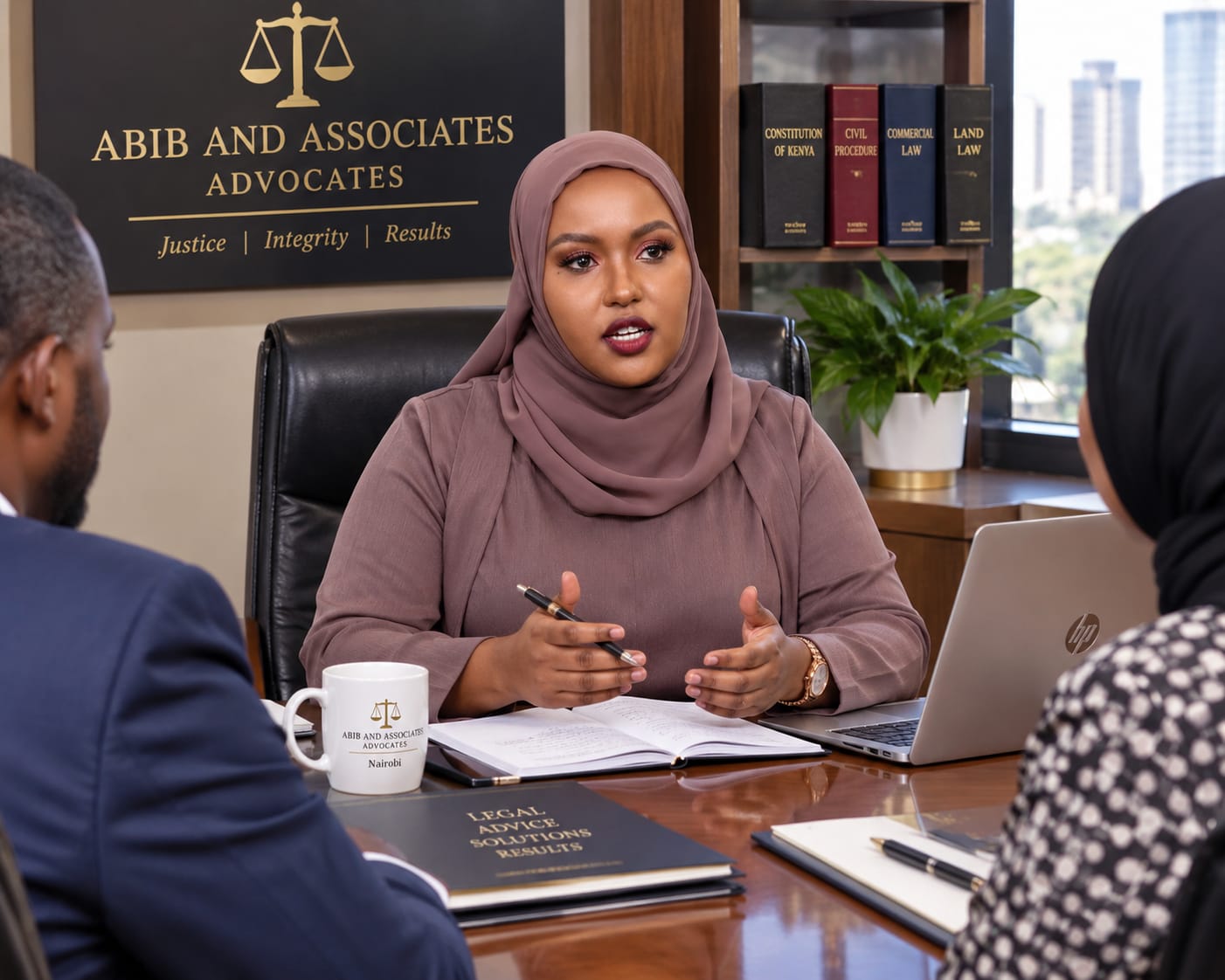 Real estate lawyer Zamzam Abib advising property investors in Nairobi
